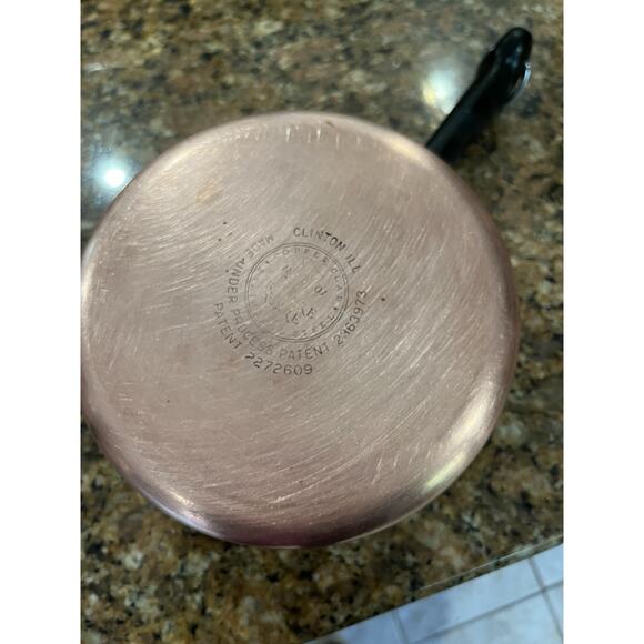 Vintage Revere Ware 1.5 QT Quart Sauce Pan Copper Clad Bottom w/Lid Clinton, IL - Picture 9 of 9